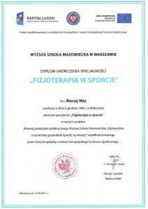 Maciej Waś Certyfikat